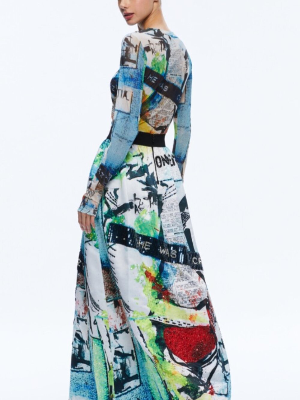 Alice and Olivia BASQUIAT TINA EMBELLISHED MAXI SKIRT - Picture 6 of 6